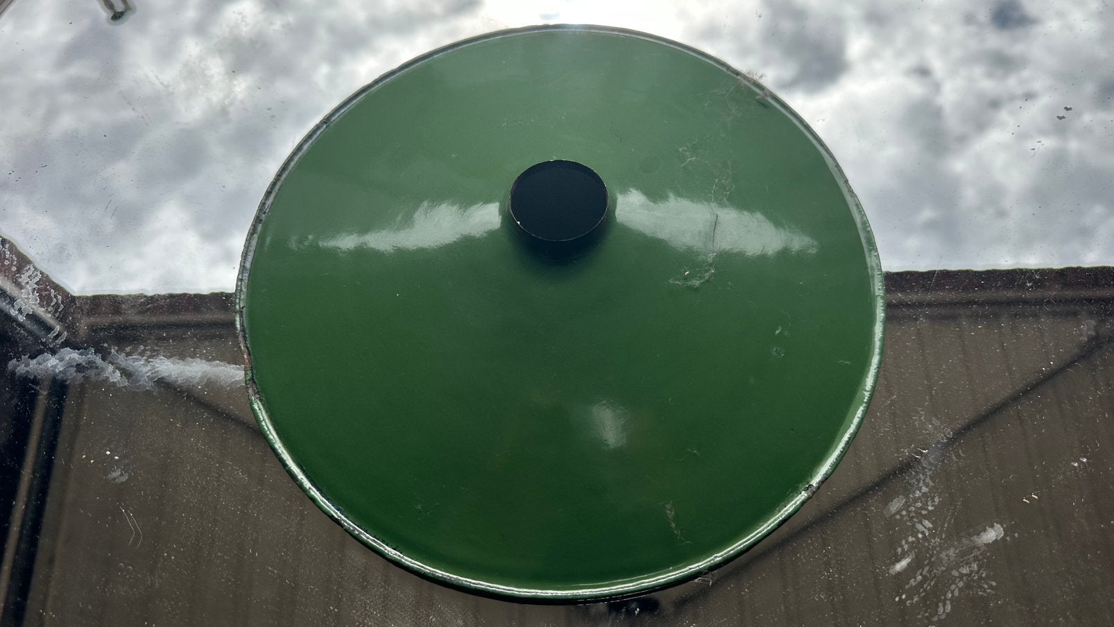 vintage groene emaille lampenkap, Antiek en Kunst, Ophalen of Verzenden