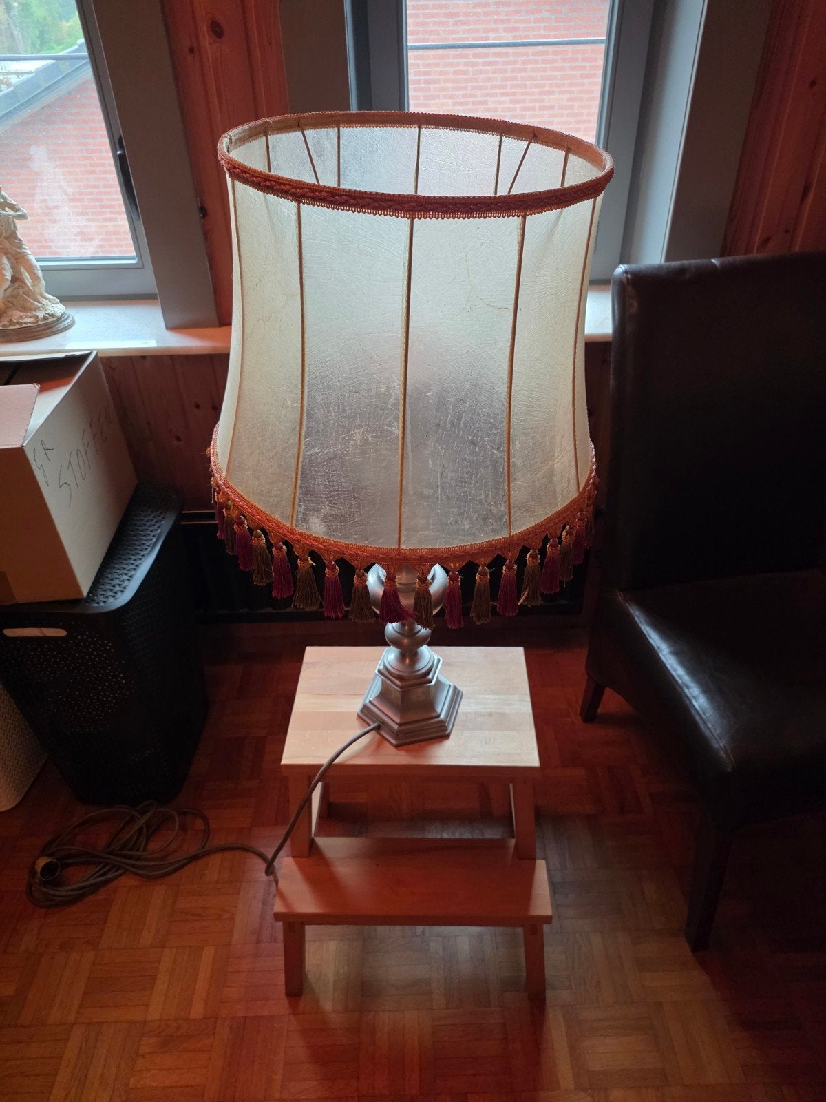Vintage kleine staanlamp, Ophalen, 40 cm, Zo goed als nieuw, Crème