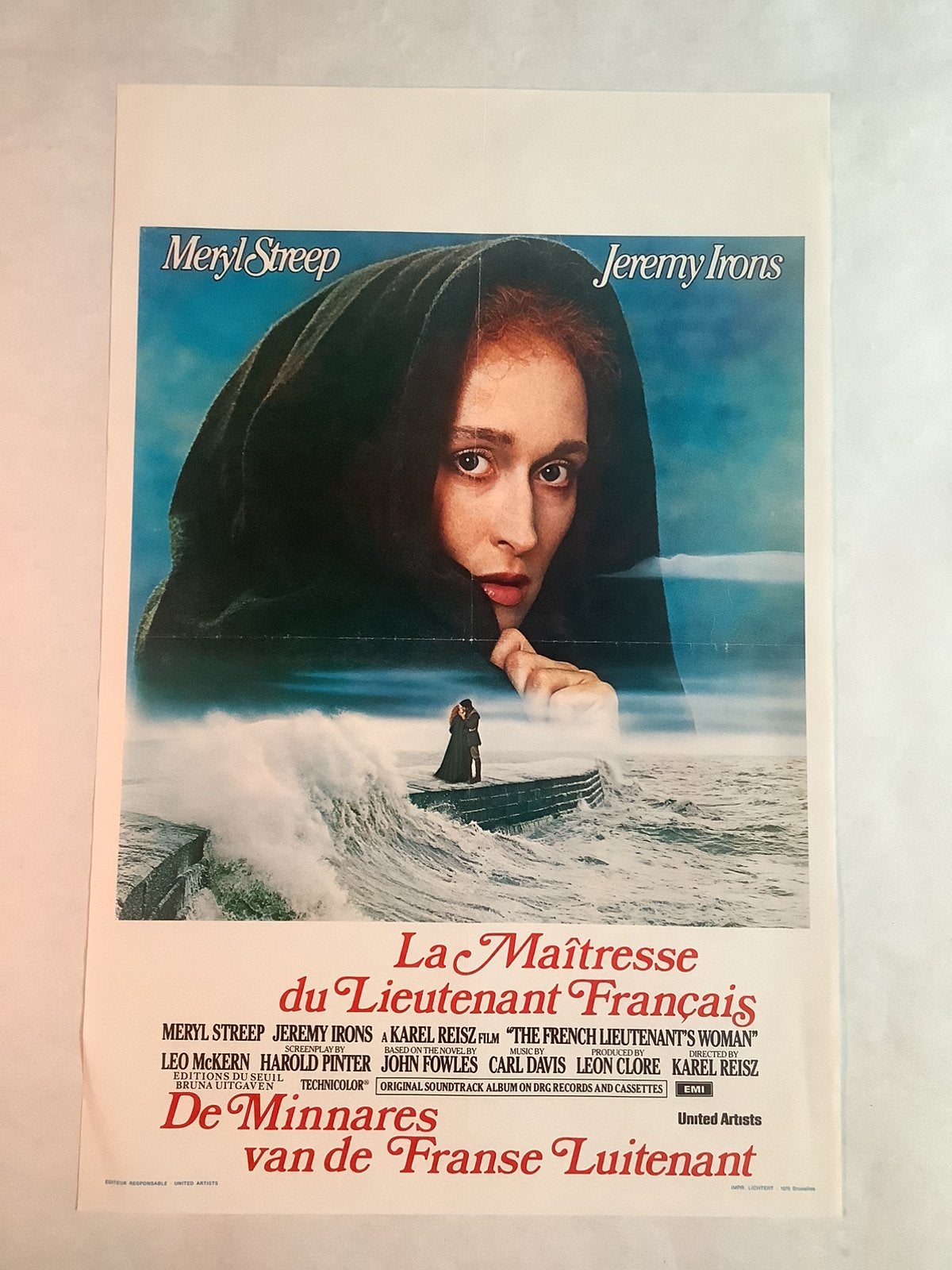 Affiche de film La femme d'un lieutenant français 36-54 cm, Collections, Posters & Affiches, Enlèvement ou Envoi, Comme neuf