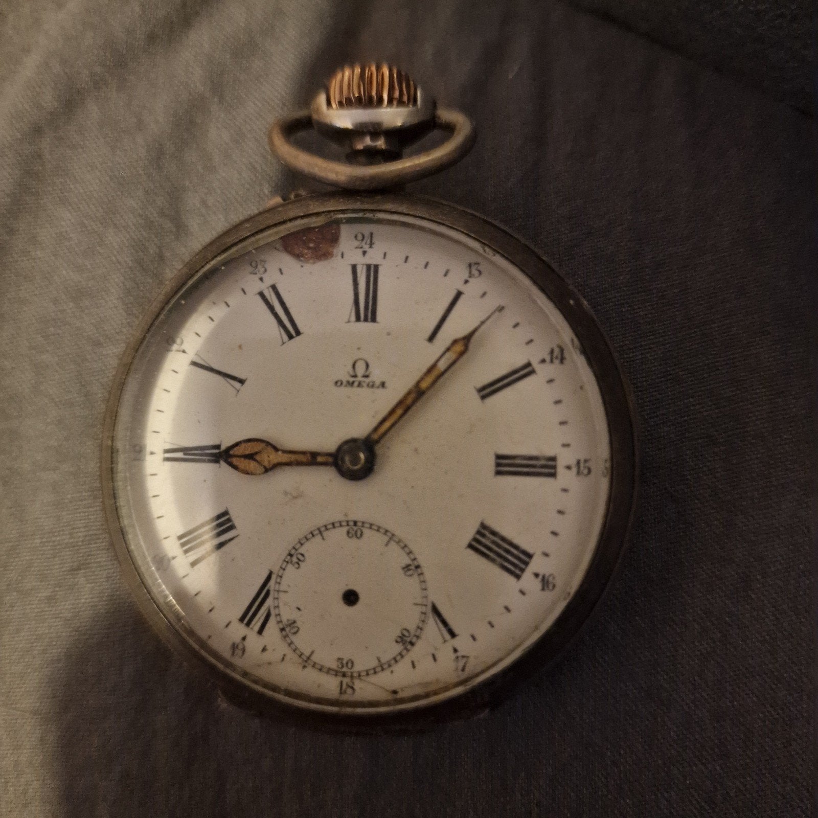 Omega zilver zakhorloge, Ophalen of Verzenden, Zilver, Zakhorloge, Omega