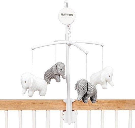 Nattou Elephant Temb - Mobile musical pour bébés- Gris/blanc, Enlèvement ou Envoi, Neuf, Cadeau d'accouchement