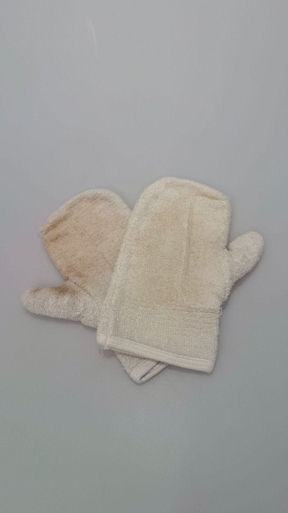 Professionele Schneider ovenhandschoenen- – gebruikt, Huis en Inrichting, Keuken | Textiel, Ophalen, Gebruikt, Wit, Overige typen