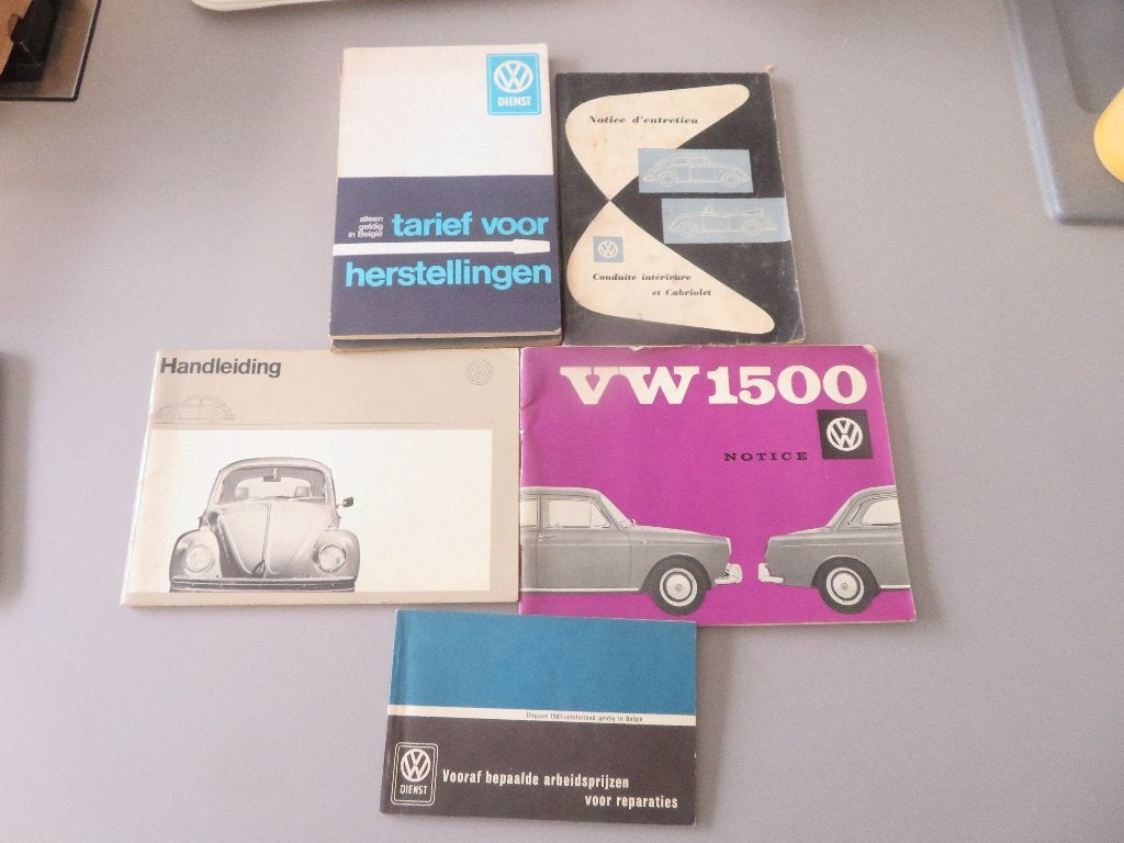 5 oude handleidingen brochures Volkswagen Kever ea, Ophalen of Verzenden