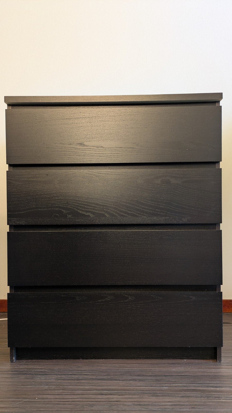 Malm Ikea 4 lades zwartbruin in goede staat., Ophalen, Overige materialen, Gebruikt, Modern Ikea
