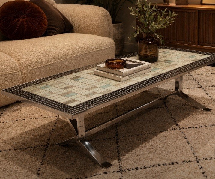 Vintage salontafel in  chrome, Huis en Inrichting, Ophalen
