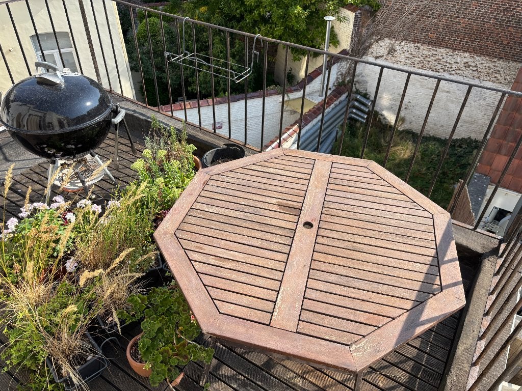 Tuintafel voor 6 personen, Tuin en Terras, Tuintafels, Ophalen, Gebruikt, Hout
