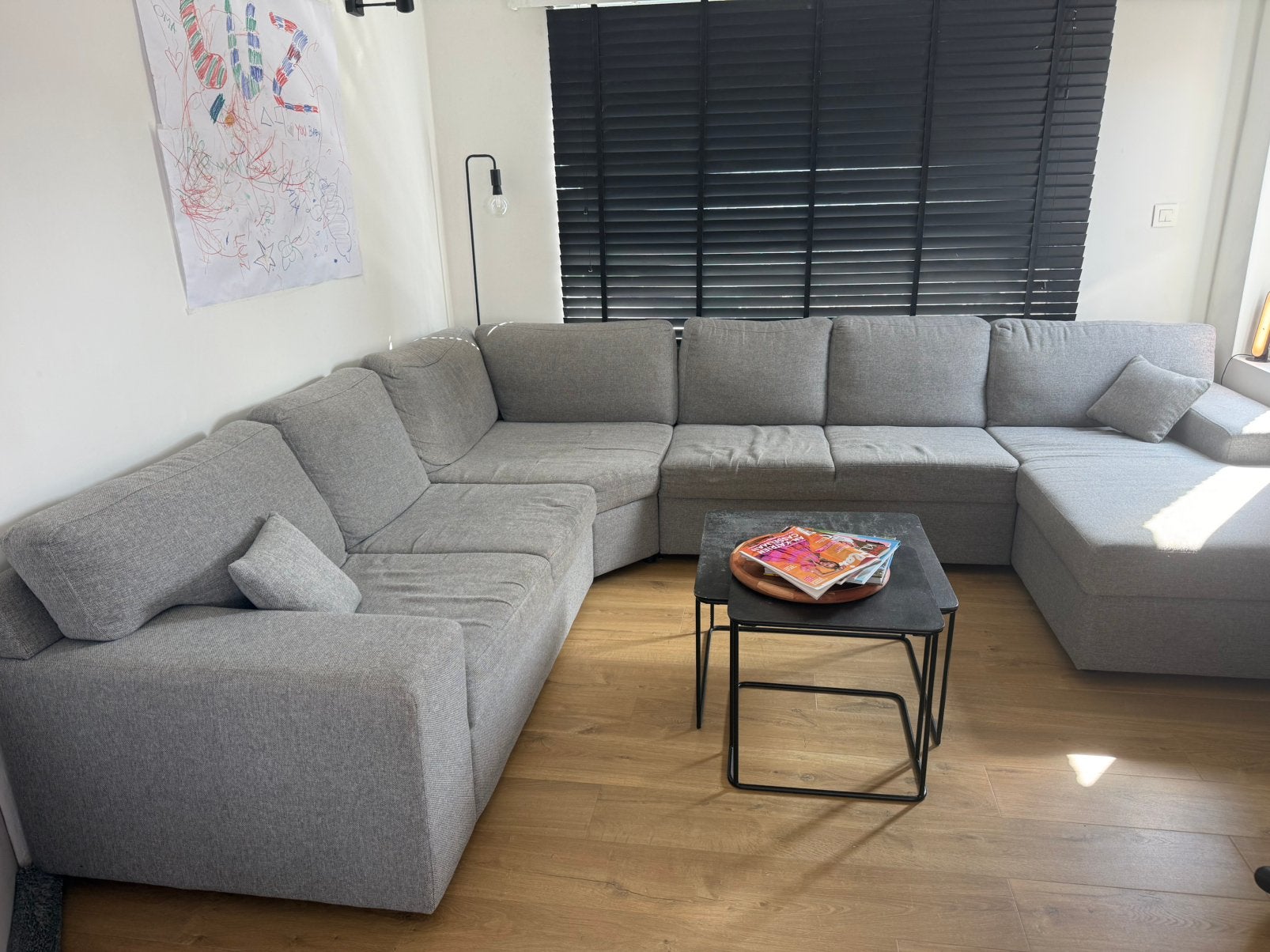 COMFORTABELE GRIJZE GROTE ZETEL, Ophalen, Gebruikt, Stof