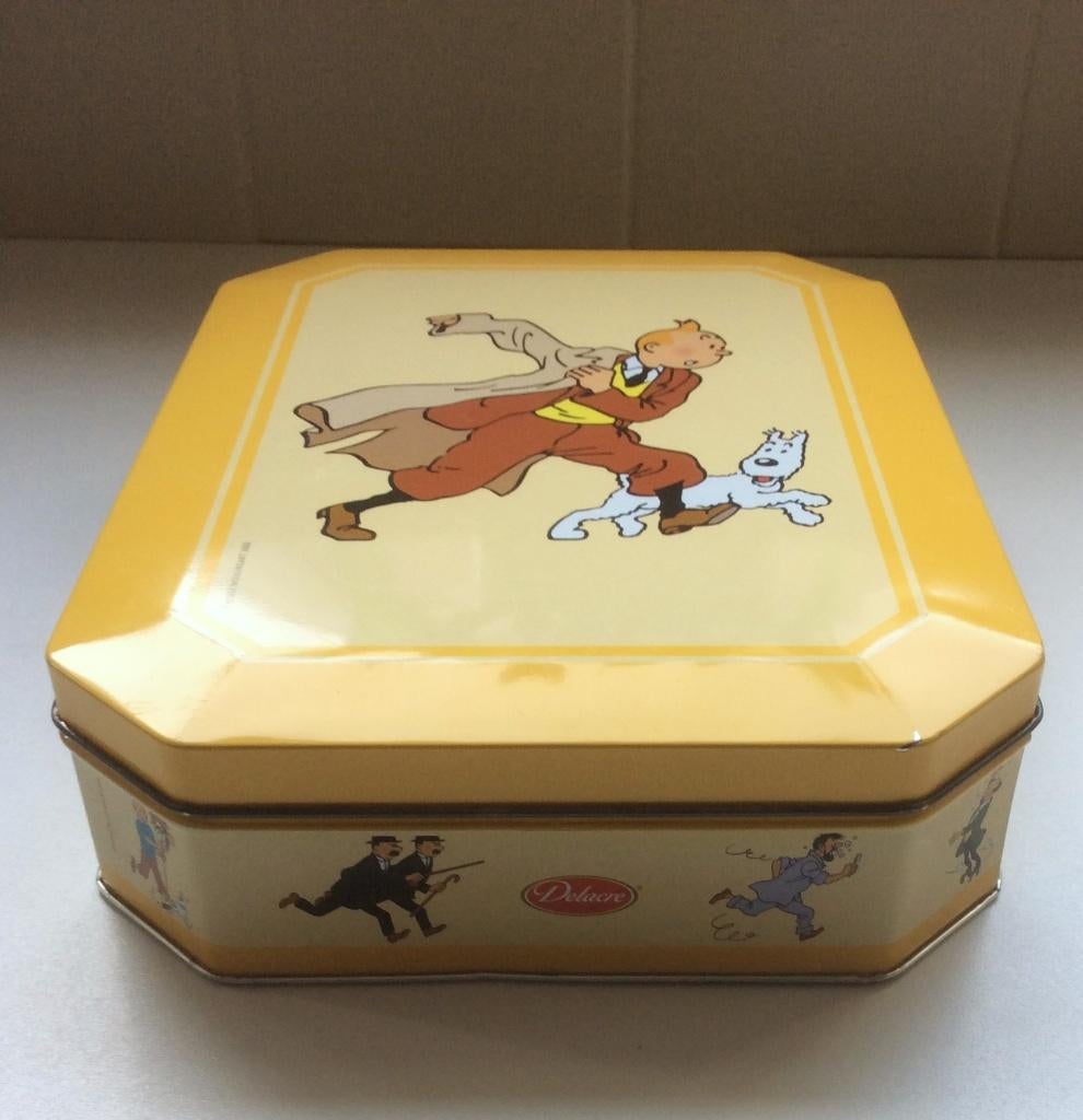 Delacre Tintin et Bobbie Edition limitée 2002, Collections, Boîte en métal, Comme neuf, Biscuits, Autres marques, Enlèvement ou Envoi