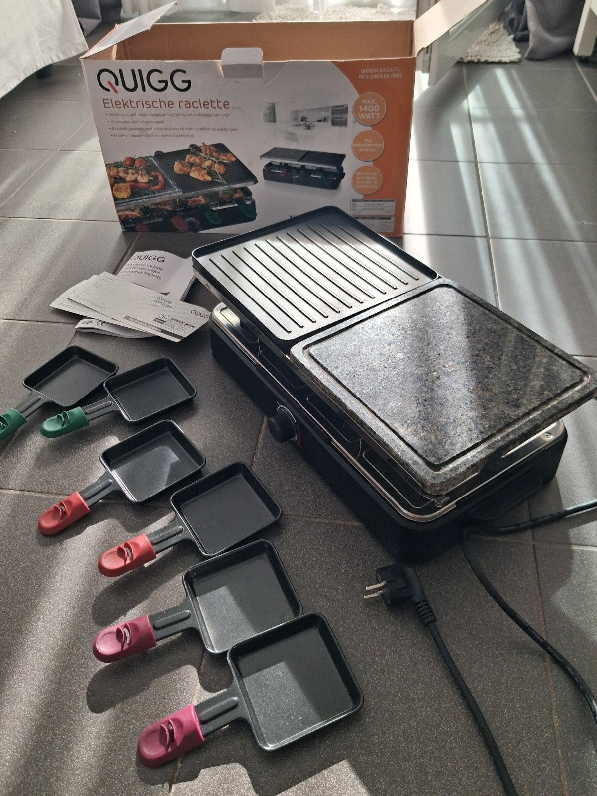 elektrische raclette voor 6 persoon, Electroménager, Enlèvement, Lave-vaisselle, Utilisé, Gril en pierre