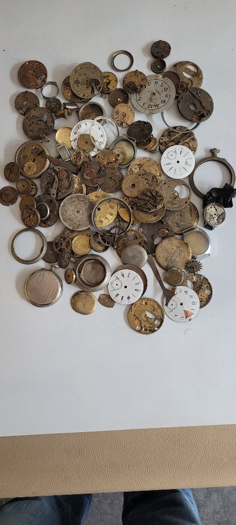 groot lot zakhorloges onderdelen (132-iv297/6-2)lot 1, Ophalen of Verzenden