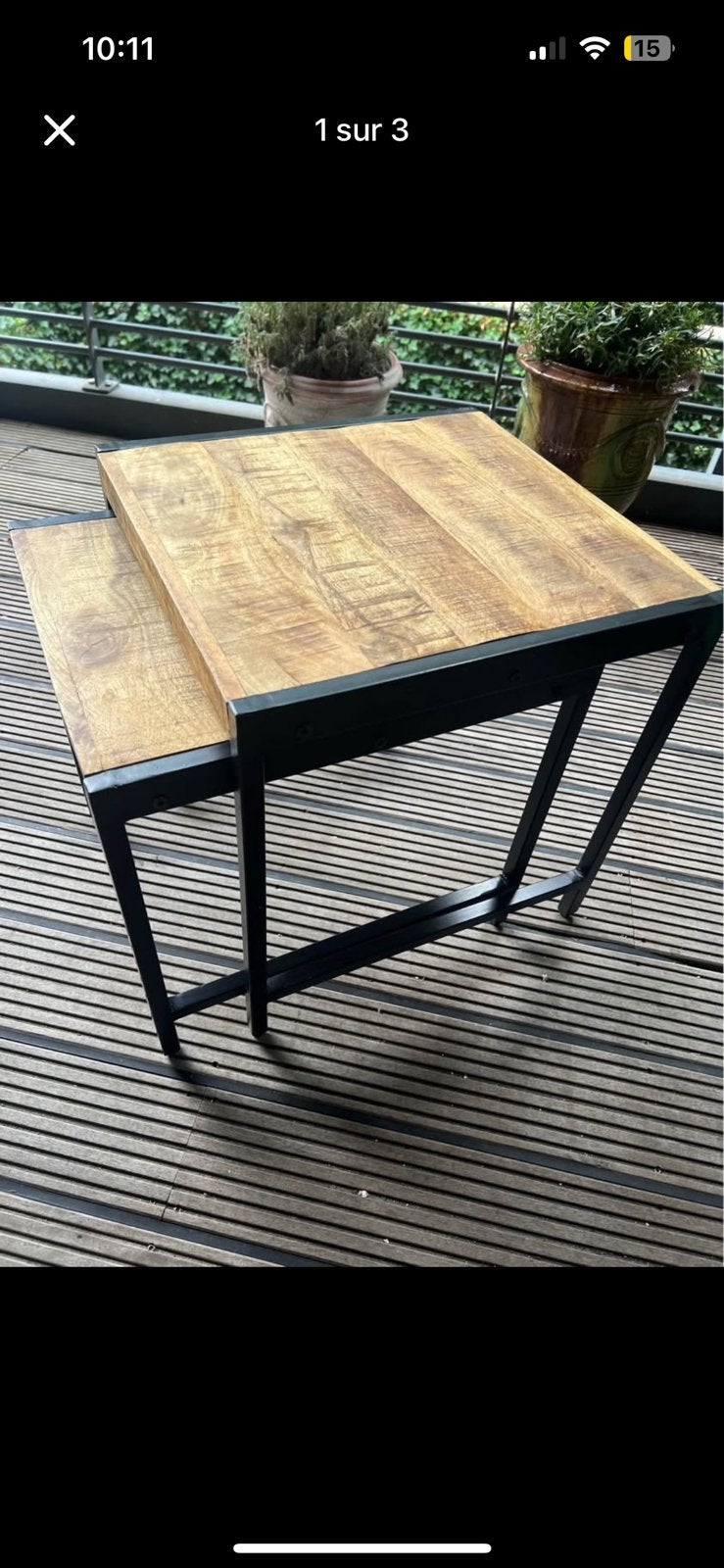 Table gigogne, Enlèvement, Comme neuf