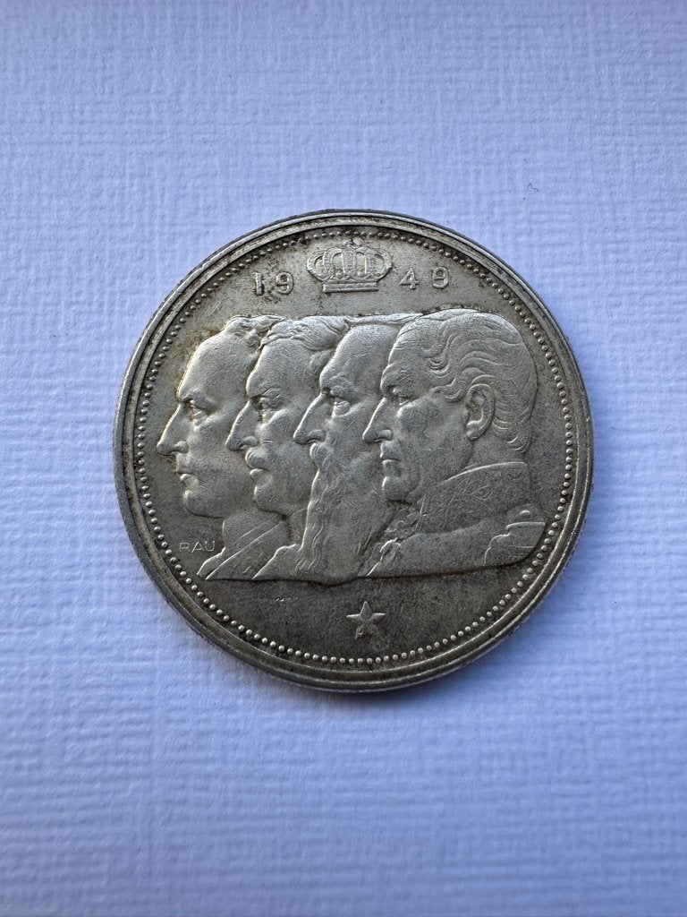Belgique - 100 francs 1949 (4 rois, argent), Timbres & Monnaies, Enlèvement ou Envoi, Monnaie en vrac, Argent, Argent