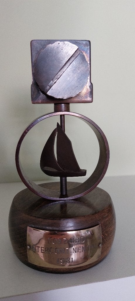 Bronzen trofee zeilen regatta Intercontinental 1981 Houben T, Ophalen of Verzenden, Gebruikt