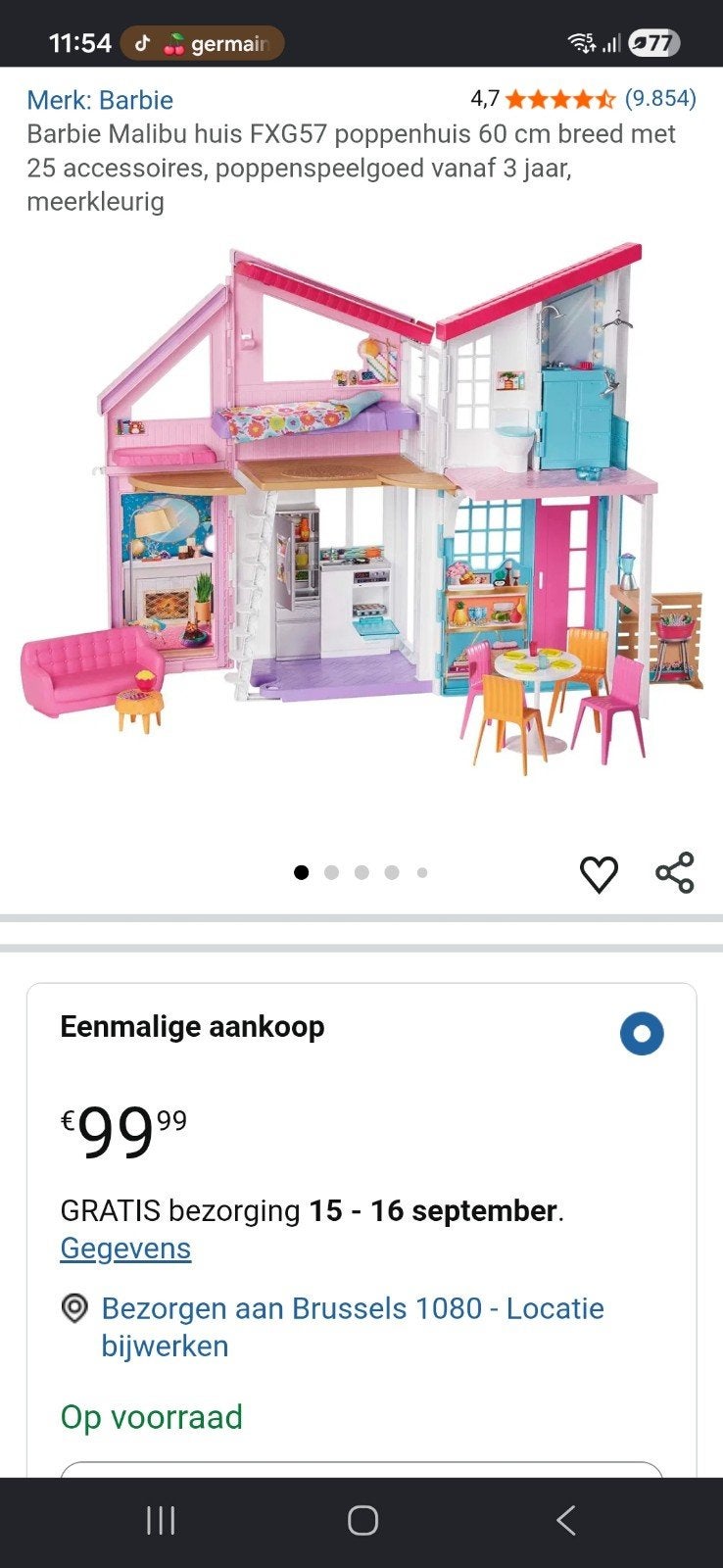 barbie dreamhouse, Kinderen en Baby's, Ophalen, Zo goed als nieuw, Poppenhuis