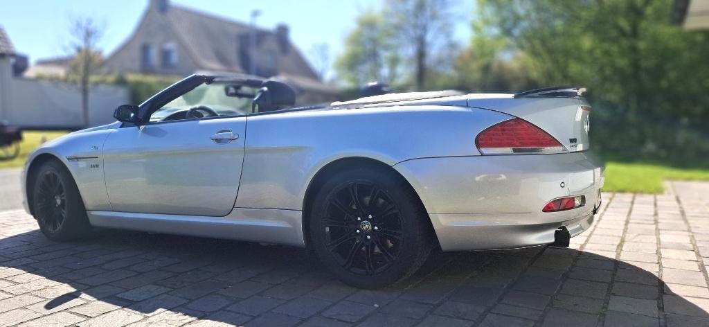 BMW  630i black idition//ruilen oldtimer cabrio, Auto's, Zwart, Cabriolet, Lederen bekleding, Leder