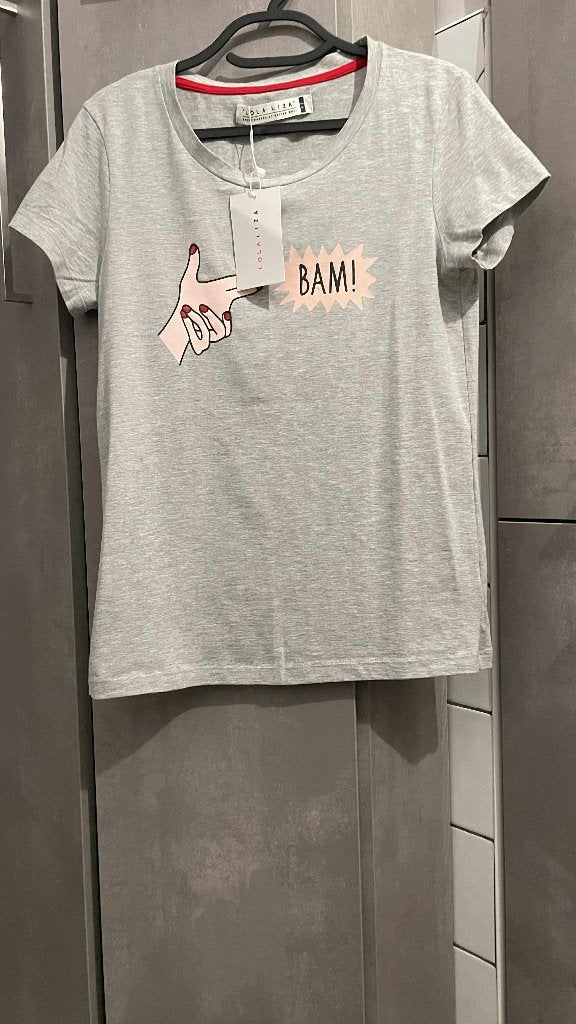 TEE SHIRT neuf gris Lola liza XS, Neuf, Manches courtes, Gris, Enlèvement ou Envoi