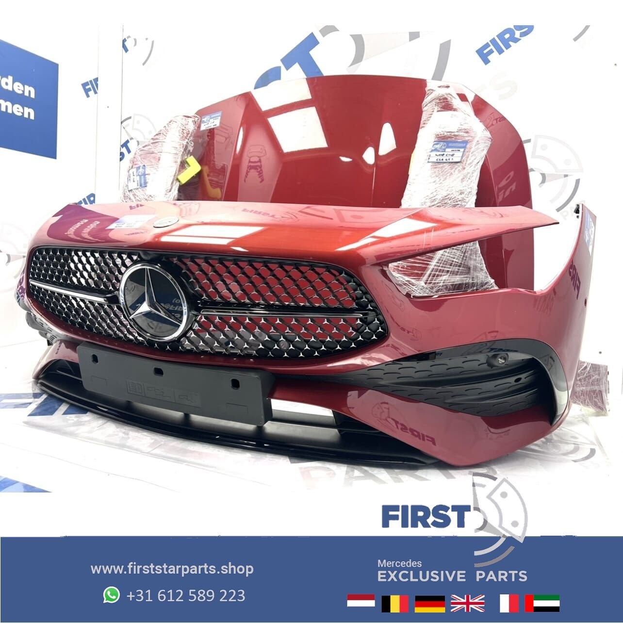 W118 CLA FACELIFT AMG VOORKOP ROOD 2022-2026 origineel Merce, Auto-onderdelen, Gebruikt, -, Voor, Ophalen of Verzenden