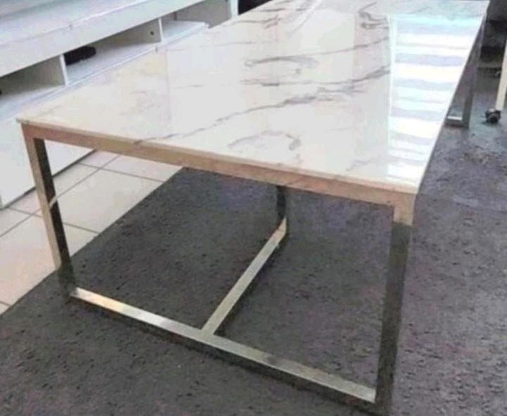 Table de salon en100% marbre blanc, 100 à 150 cm, Moins de 50 cm, 100% marbre, Enlèvement