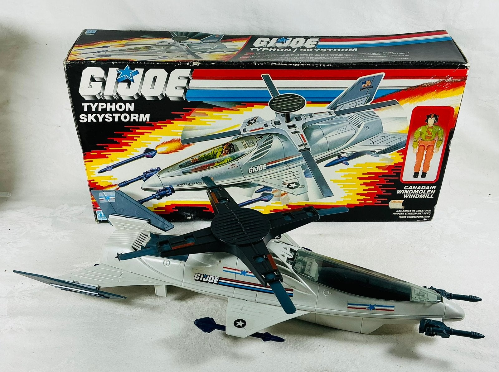 Hélicoptère GI JOE Typhon Skystorm Pawtucket 1988 Hasbro, Collections, Enlèvement ou Envoi, Consumentenservice@hasbro.co.uk, T’hofvest 6d, 1702 Groot Bijgaarden