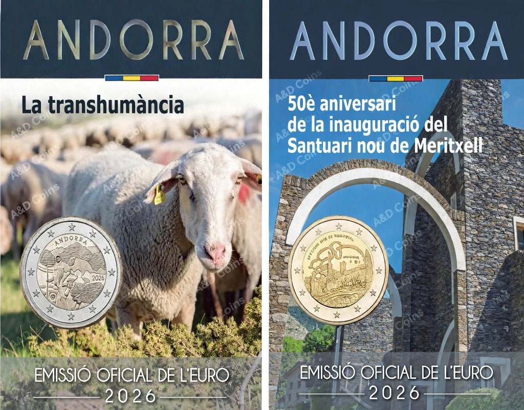 Andorra 2 x 2 Euro 2026, Ophalen of Verzenden, Overige landen, Overige waardes, Setje