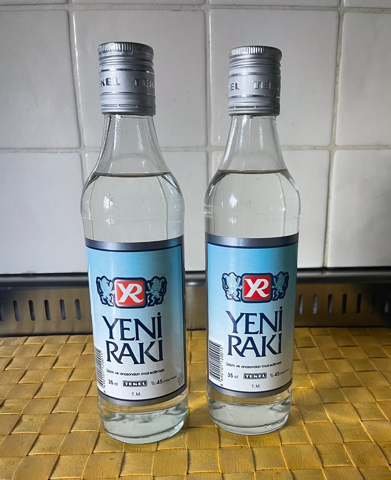 2 Vintage Yeni Rakı Tekel  35cl  45%  Oude Botteling, Overige gebieden, Overige typen, Nieuw, Ophalen of Verzenden