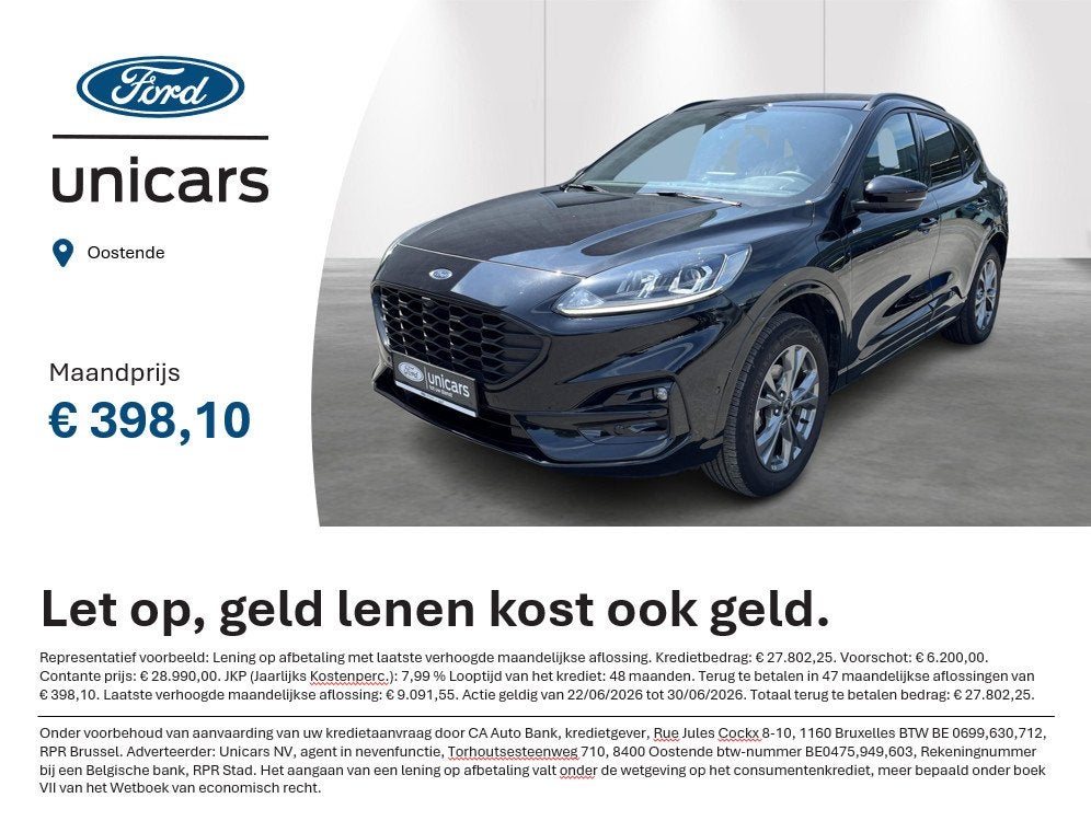 Ford Kuga 2.5i PHEV Aut. 165kW ST-Line, Auto's, Ford, Gebruikt, 4 cilinders, Zwart, Plug-in hybride