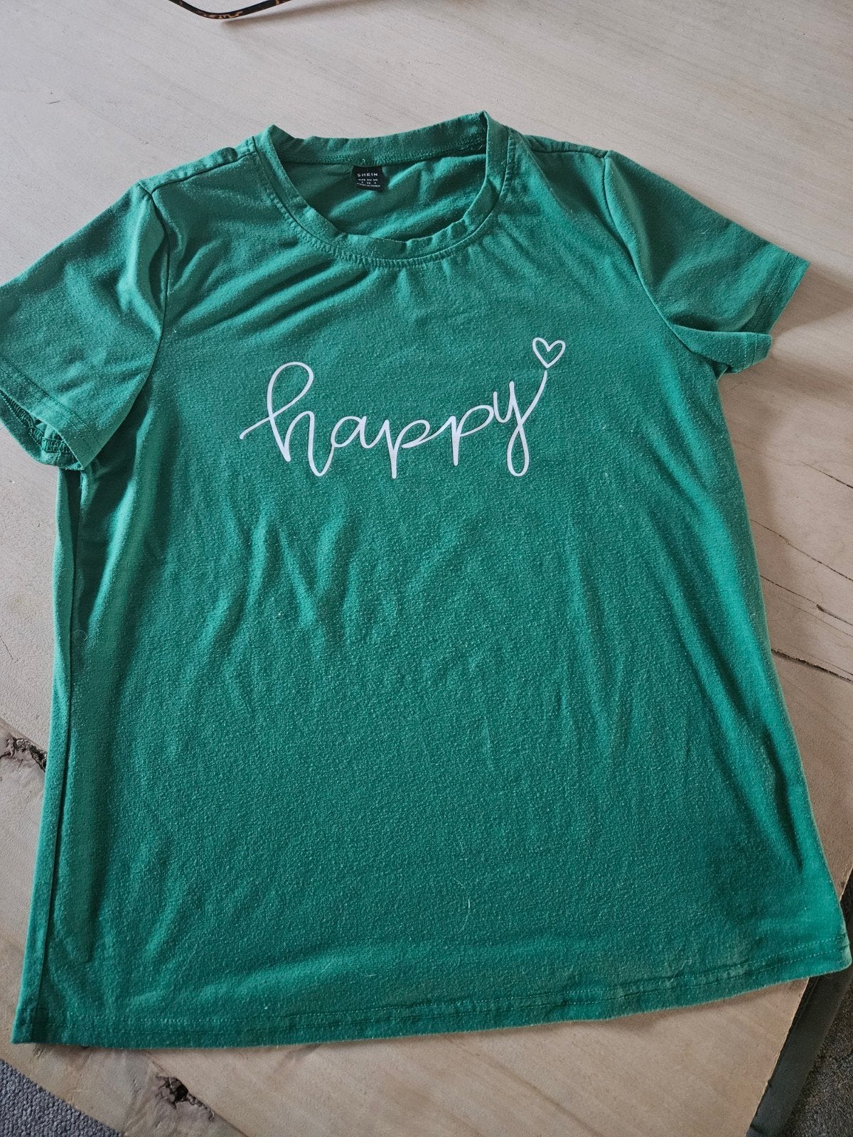 Groene T-shirt dames met leuke tekst, Kleding | Dames, T-shirts, Ophalen, Korte mouw, Maat 36 (S), Gedragen