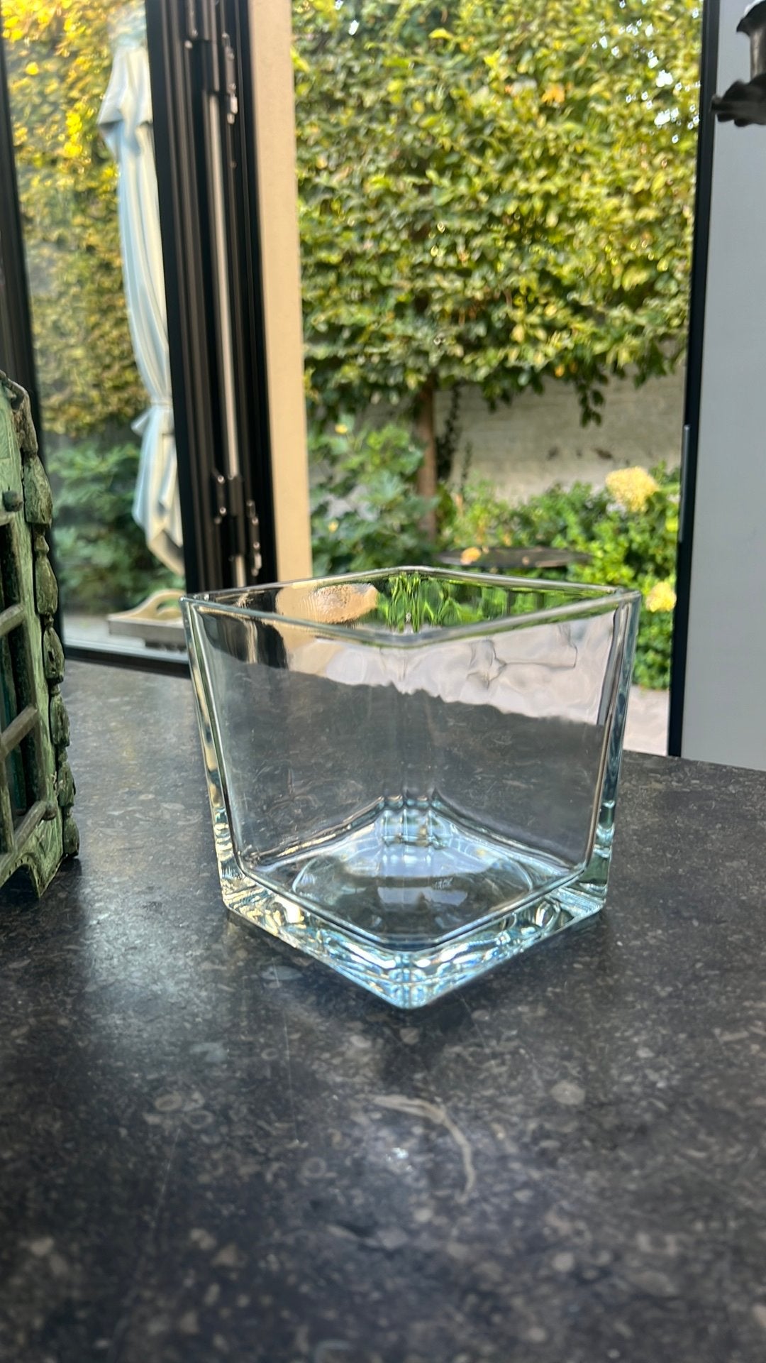 Vases en verre transparent forme cube (pour mariage, fête), Enlèvement, Comme neuf, Transparent, Verre