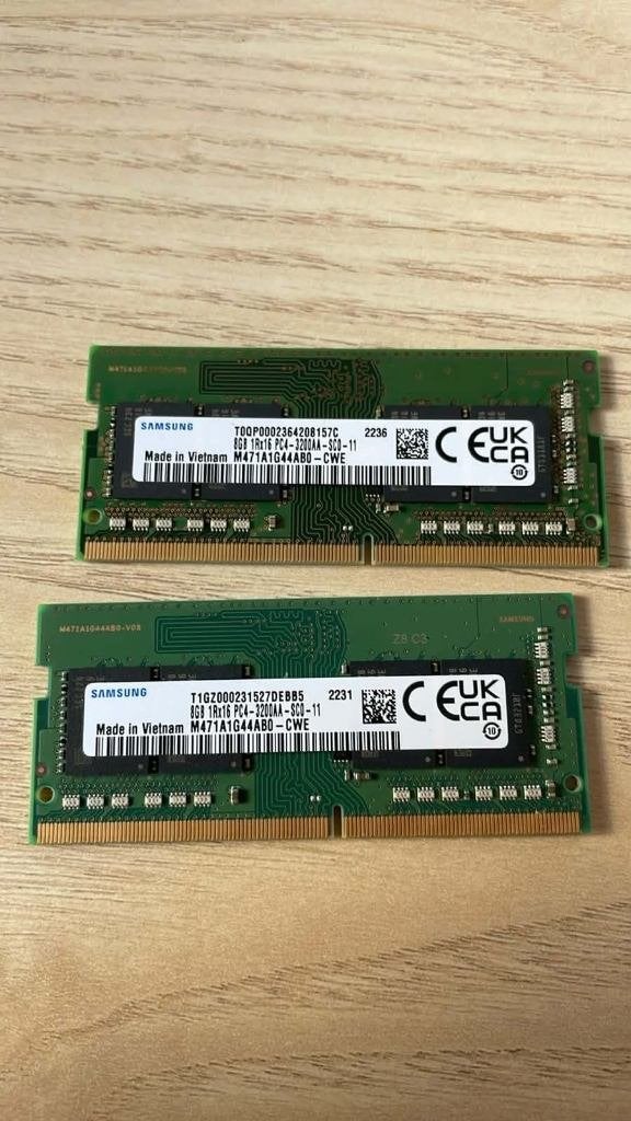 Samsung 16GB (2x8GB) DDR4-3200MHz PC4 SO-DIMM Laptop RAM, DDR4, Ophalen of Verzenden, Zo goed als nieuw, Laptop