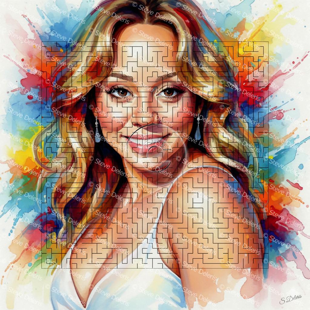 Aquarelverf op acryldoek Mariah Carey, Ophalen of Verzenden