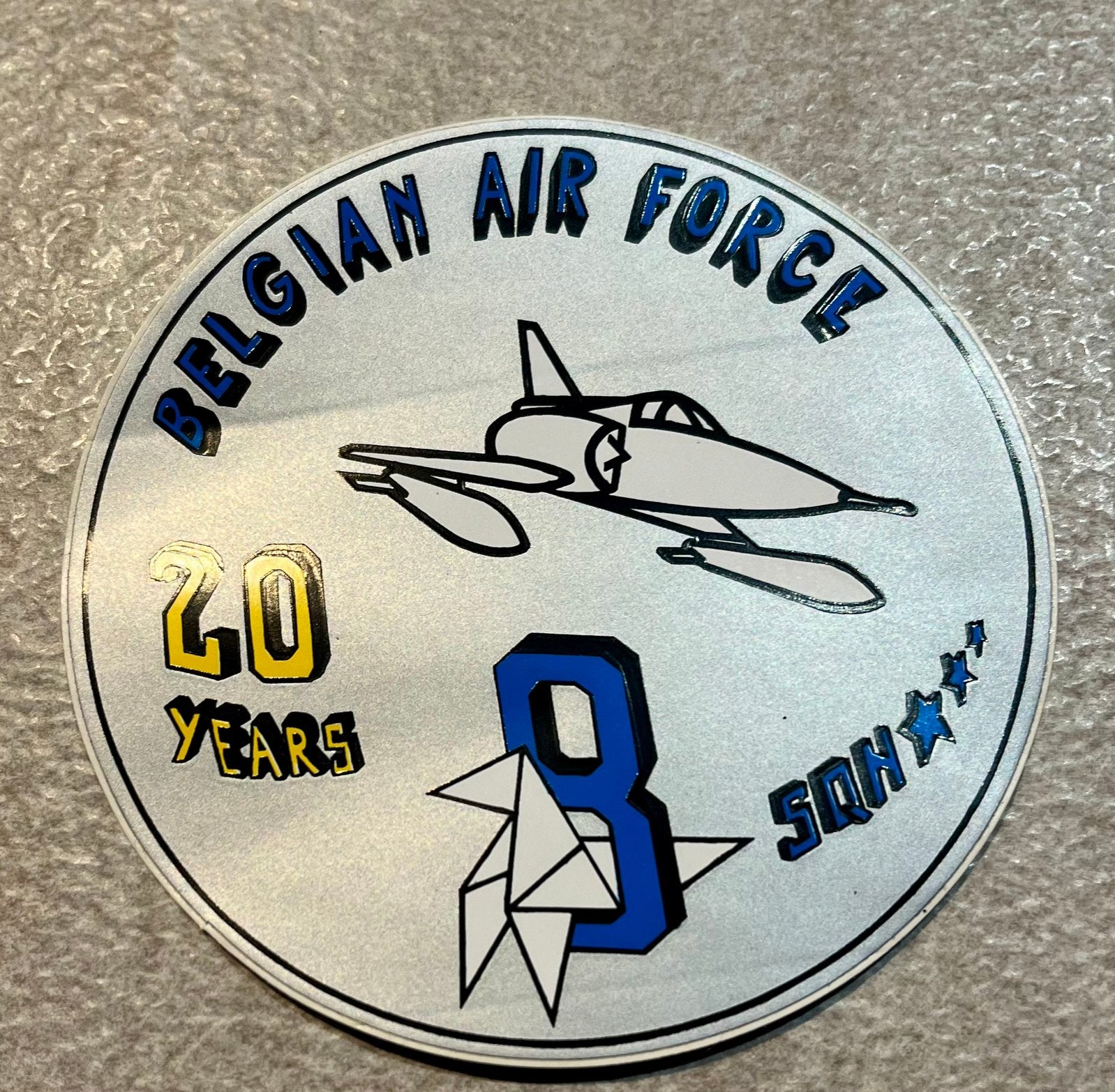 Armée de l'air belge 20 ans 8sqn Mirage 5B, Collections, Enlèvement ou Envoi, Armée de l'air, Emblème ou Badge