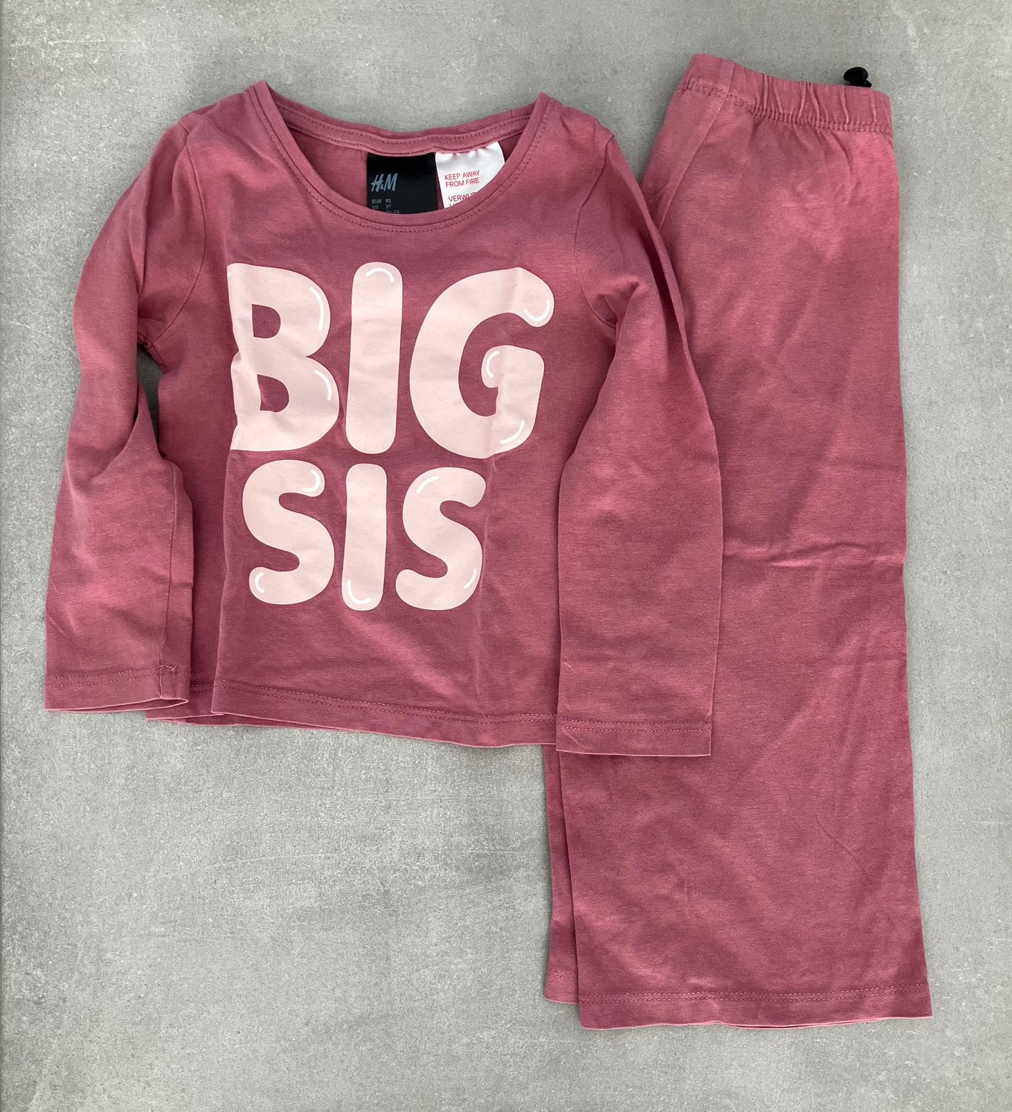 H&M oudroze pyjama maat 92, Kinderen en Baby's, Kinderkleding | Maat 92, Ophalen, Zo goed als nieuw, Meisje, Nacht- of Onderkleding