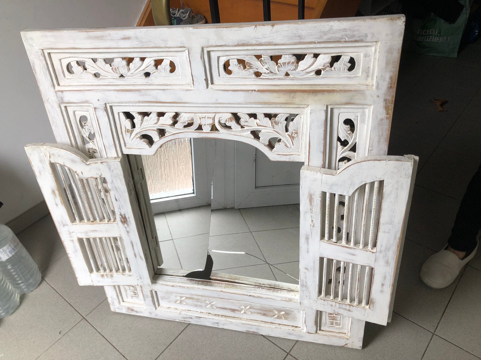 Cadre miroir  vintage.miroir a remplacer, Enlèvement, Comme neuf