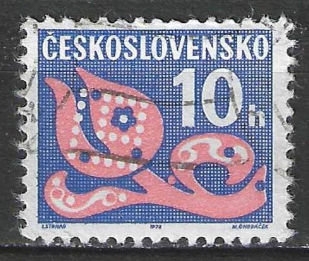 Tchécoslovaquie 1972 - Yvert 103TX - Timbre fiscal (ST), Envoi, Affranchi
