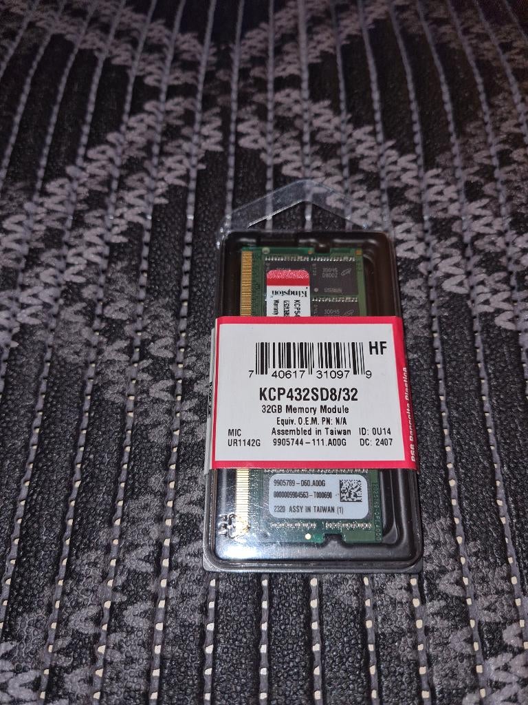 KINGSTON 32 Gb geheugen RAM DDR5 5600 MHz 1,1 V, Ophalen, 32 GB, Nieuw, DDR5