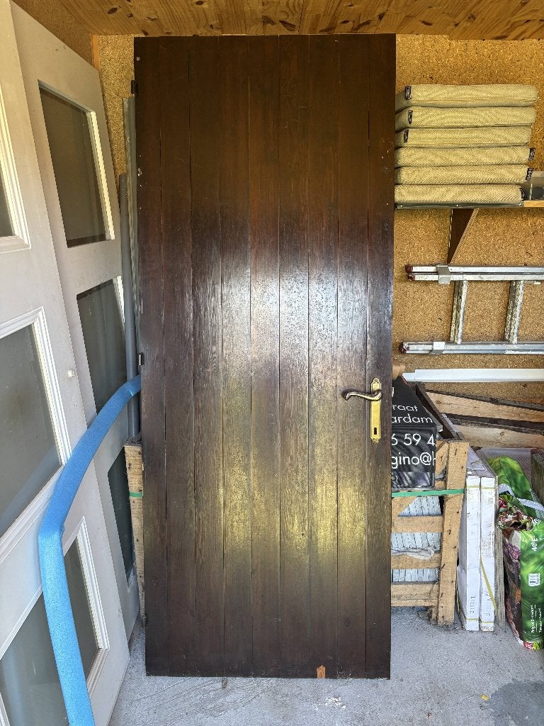 Houten deur 200 x 79 cm, Doe-het-zelf en Bouw, Ophalen, Gebruikt, Minder dan 80 cm, Buitendeur