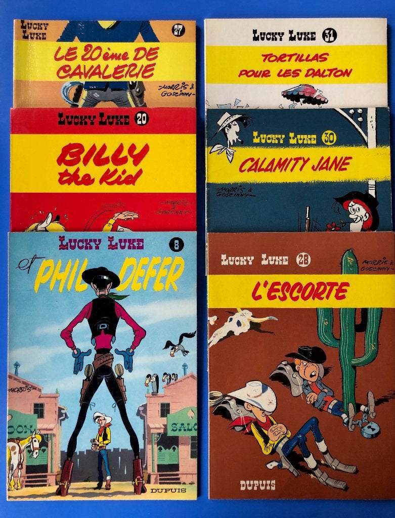 Lot de 6 Lucky Luke éditions brochées 70 - Très bel état (2), Meerdere stripboeken, Ophalen, Zo goed als nieuw, Morris - Goscinny