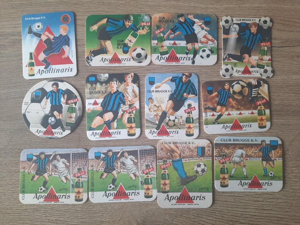 apollinaris Club Brugge 12 verschillende 1990 - 2008, Ophalen of Verzenden, Gebruikt, Clubaccessoires