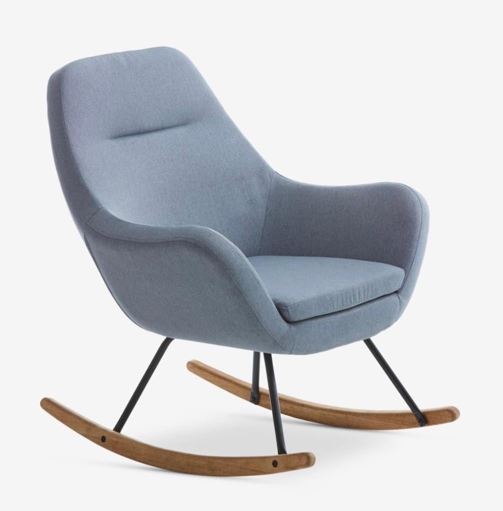 Schommelstoel, Huis en Inrichting, Stoelen, Ophalen, Blauw, Zo goed als nieuw, Stof