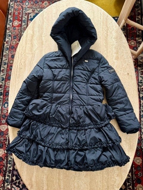 Nieuwe blauwe jas Le Chic met kap - maat 128, Kinderen en Baby's, Meisje, Le Chic, Nieuw, Ophalen of Verzenden