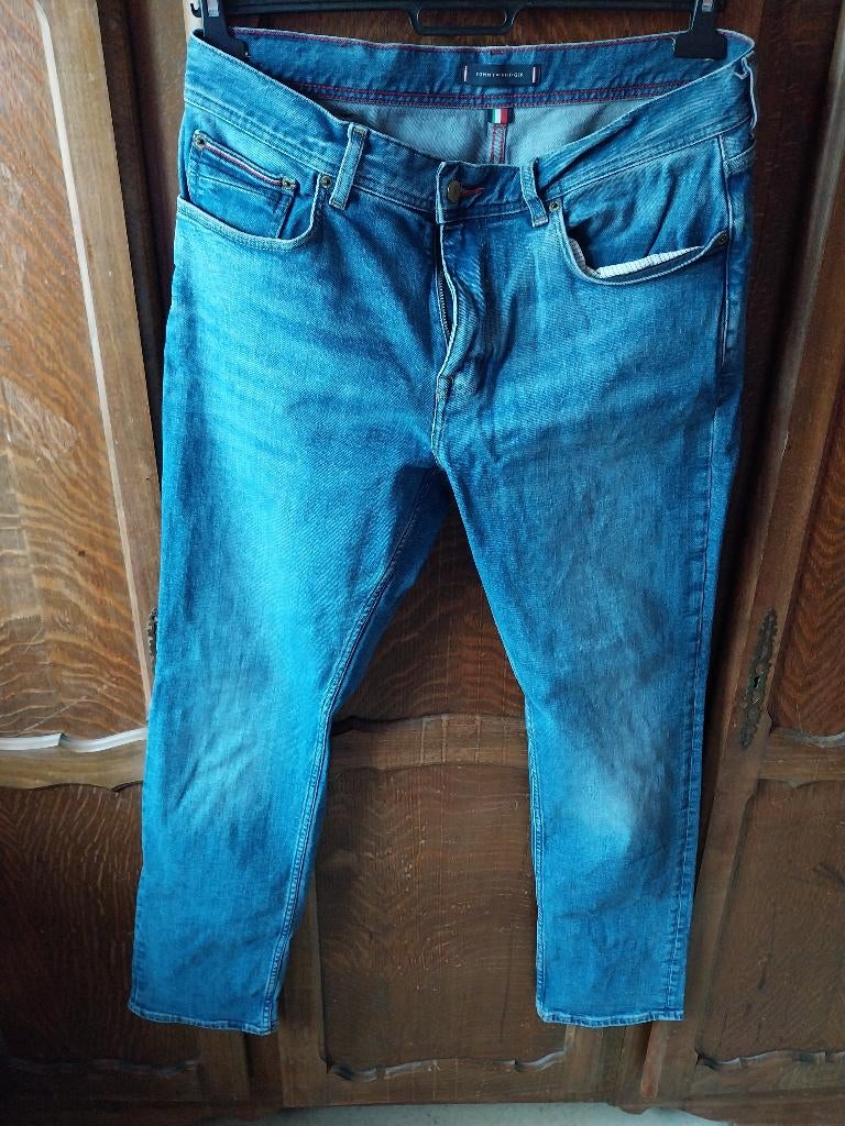 Tommy 34/32 spijkerbroek, Ophalen of Verzenden, Gedragen, Blauw, Overige jeansmaten