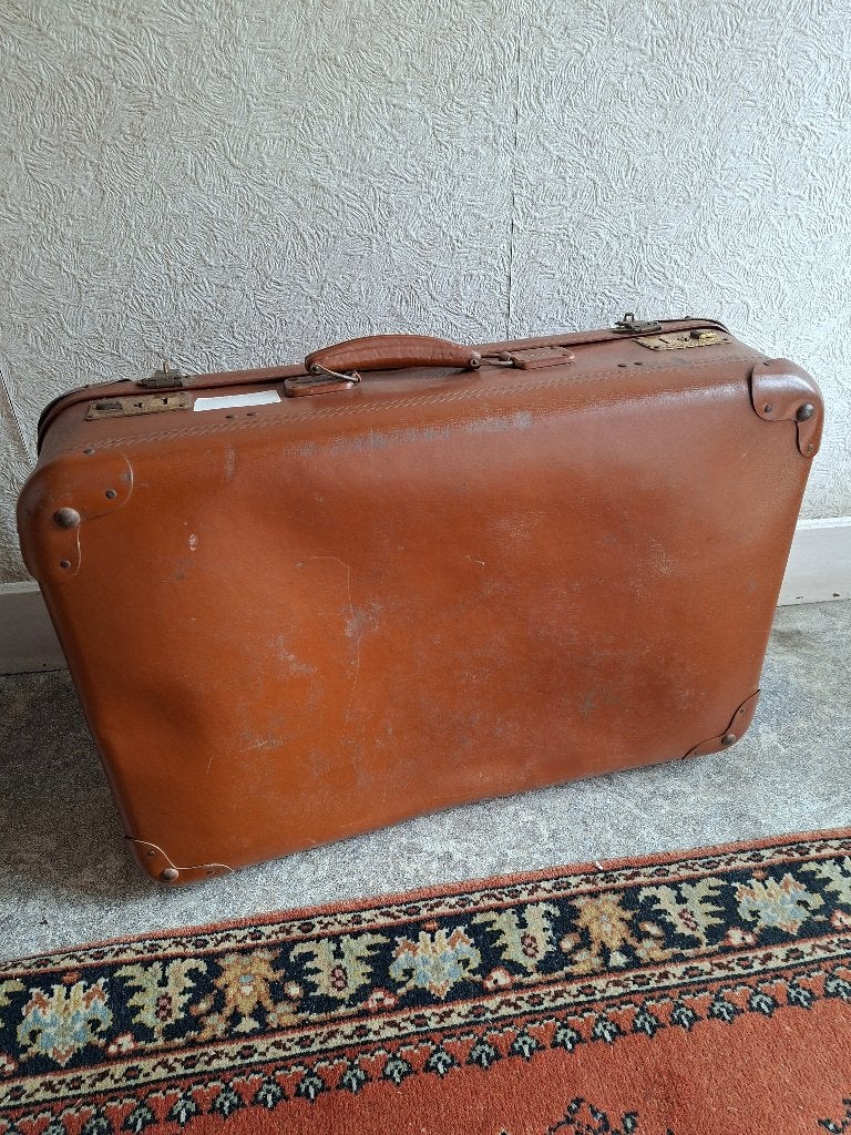 Vintage reiskoffer bruin – retro koffer – decoratie / opslag, Ophalen
