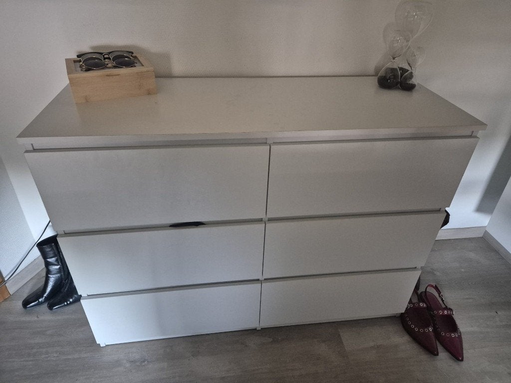 Commode 6 tiroirs blanche, Huis en Inrichting, Kasten | Ladekasten, Gebruikt, 100 tot 150 cm, 5 laden of meer, Ophalen