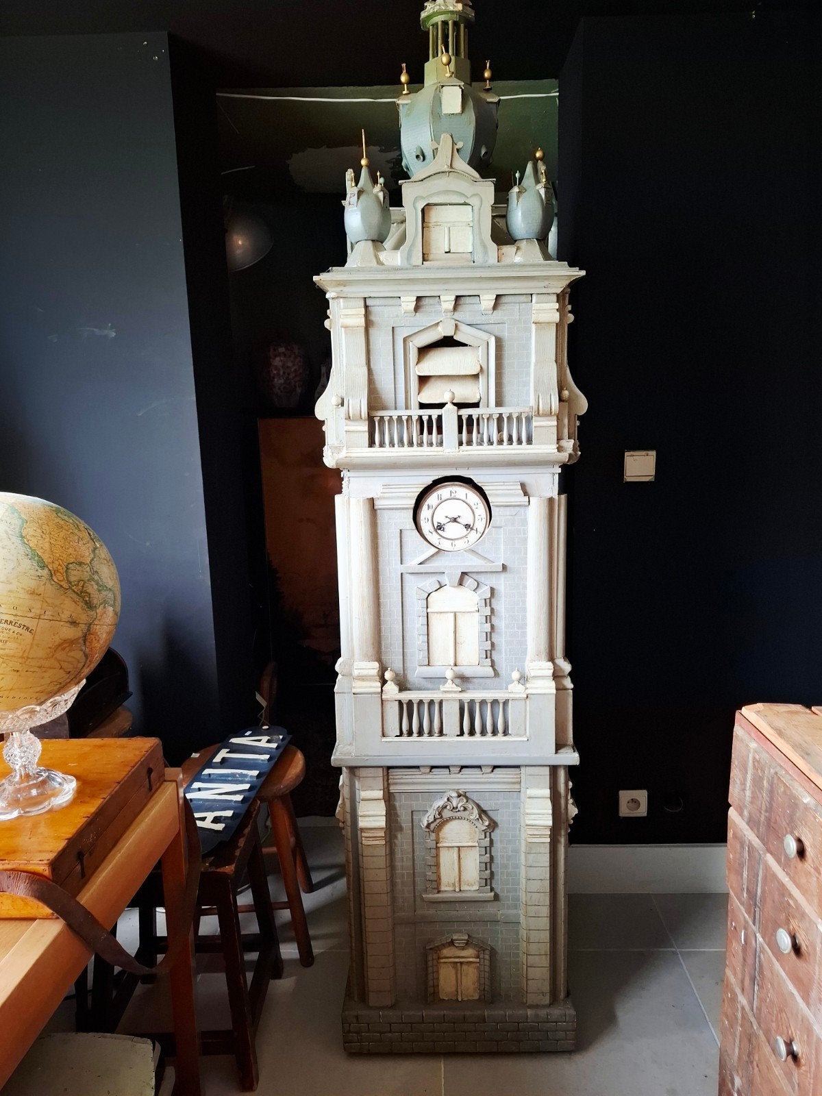 Maquette en bois du beffroi de Mons 230 cm, Antiquités & Art, Enlèvement