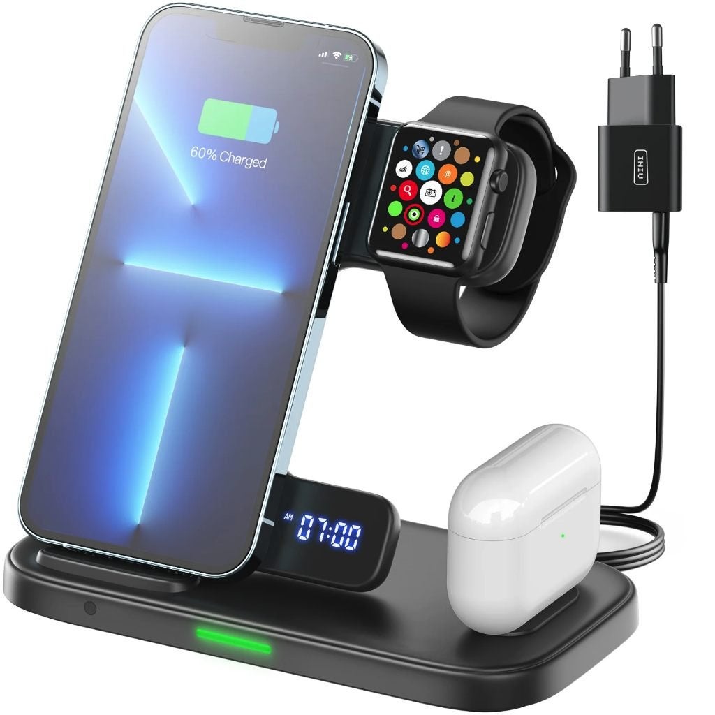 Chargeur sans fil 3 en 1 Wi-220 15W phone, iWatch, Airpods, Télécoms, Lightning, Autres marques, Chargeur sans fil, Enlèvement