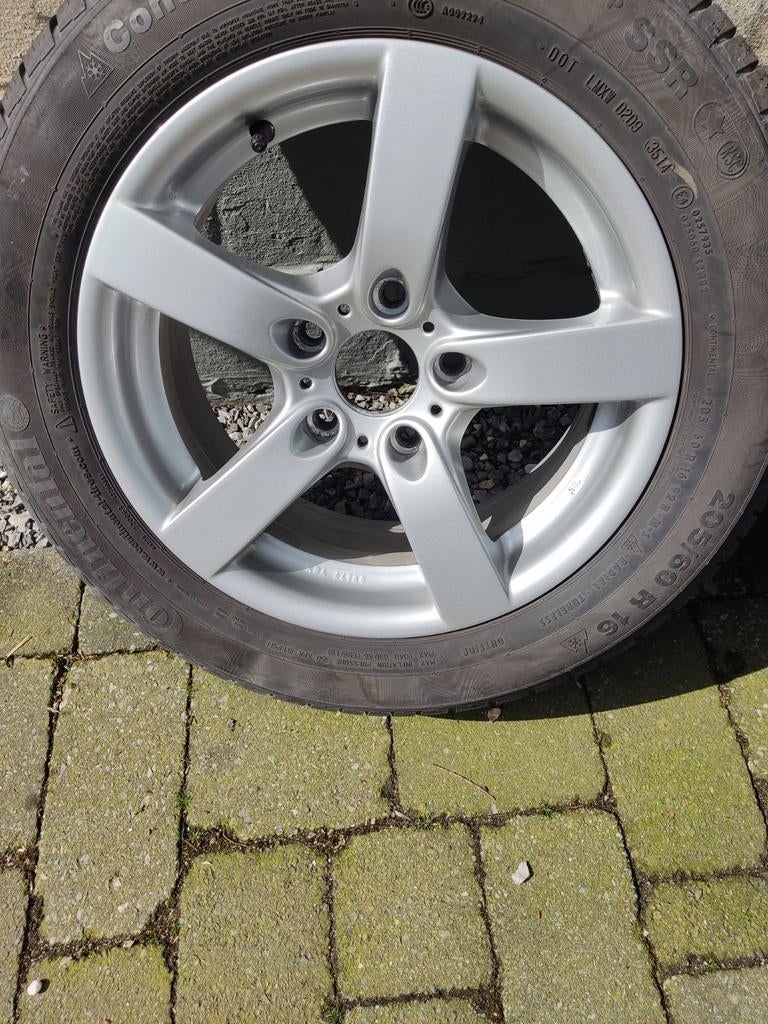 4 velgen 7Jx16 5x120 ET30 met winterbanden continental winte, Auto-onderdelen, Banden en Velgen, Ophalen, Gebruikt, 16 inch, Banden en Velgen