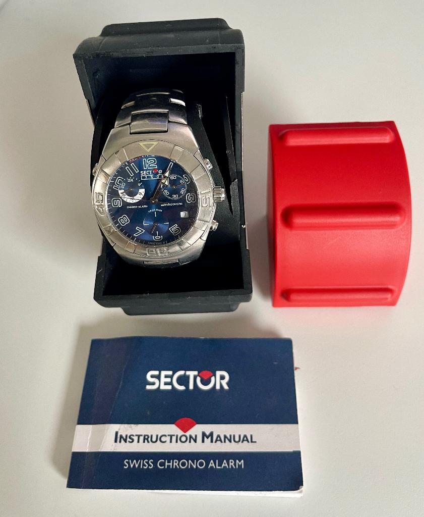 Sector 750 Chronograph horloge, Handtassen en Accessoires, Horloges | Heren, Overige merken, Staal, Gebruikt, Staal