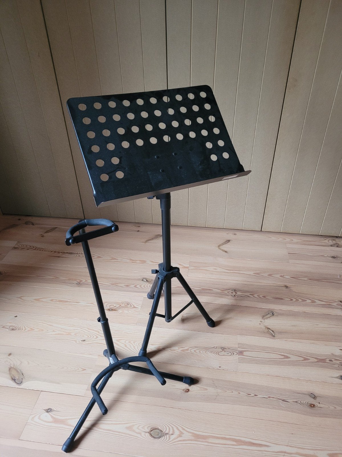 pupiter zwart orchestra music stand + gitaarstandaard, Musique & Instruments, Enlèvement