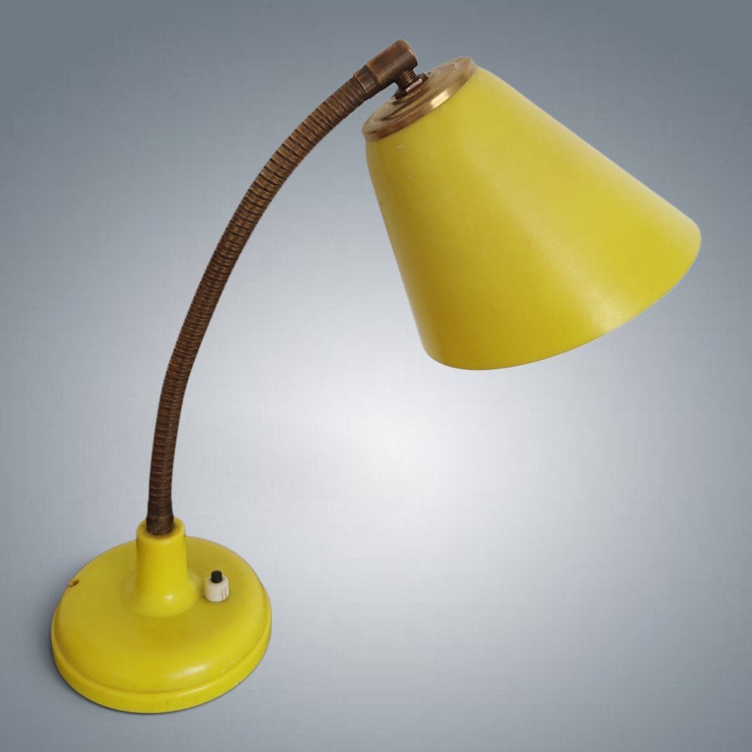 Lampe de table Vintage Bakelite 1960's, Jaune, Enlèvement, Métal, Vintage