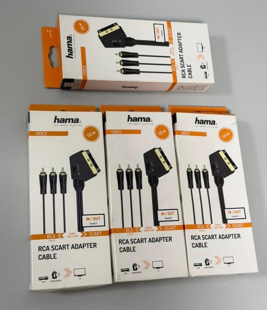 Câble vidéo Hama Scartkabel 3 connecteurs Cinch (vidéo) 1,5m, Enlèvement ou Envoi, Neuf, Câble péritel